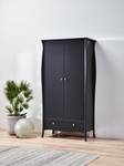 Kleiderschrank Baroque Schwarz - Hochglanz Schwarz - Breite: 99 cm