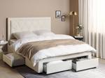 Doppelbett LIEVIN Beige - Creme - Breite: 165 cm