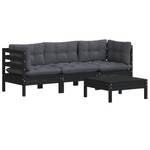 Garten-Lounge-Set 3012395 (4-teilig) Anthrazit - Schwarz