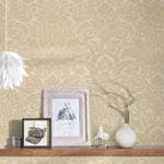 Barocktapete mit Flock Beige