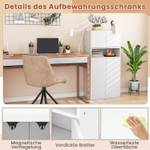 Bücherschrank ON32812ITDE Weiß - Holzwerkstoff - 30 x 112 x 54 cm