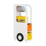 Étagères de rangment enfant KMB67-W Orange - Blanc - Jaune - Bois manufacturé - 26 x 110 x 50 cm