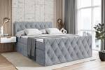 Boxspringbett AMAY KING Hellgrau - Breite: 140 cm