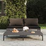 Canapé de jardin 318602 (lot de 2) Gris - Métal - Polyrotin - 70 x 61 x 70 cm