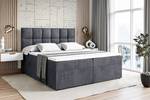 Boxspringbett RICAR Steingrau - Breite: 200 cm - H3