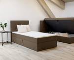 Einzelbett Boxspringbett Bastiano Mini Braun - Breite: 90 cm - Bettkasten links