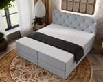 Boxspringbett NAPOLI Hellgrau - Breite: 145 cm