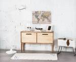 Holzpaneel Weltkarte Beige - Massivholz - 40 x 60 x 40 cm