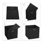 Lot de 6 boîtes de rangement noir Noir