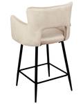 Tabouret de bar SANILAC Beige - Noir - Taupe - Textile