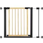 Treppenschutzgitter zum Klemmen Beige - Schwarz - Metall - Massivholz - 2 x 74 x 89 cm