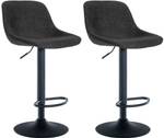 Tabourets de bar Loft Lot de 2 Noir