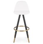 Tabouret De Bar CLARISSE Blanc - Bois massif - 41 x 97 x 41 cm