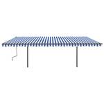 Auvent rétractable 3006679-2 Bleu - Blanc - Profondeur : 600 cm