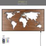 LED Holz Wandkarte Rahmen Weltkarte Alu
