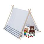 Tente tipi pour enfants Marron - Gris - Blanc - Bois manufacturé - Textile - 92 x 92 x 120 cm