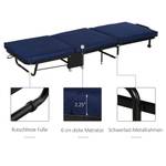 Klappbett Gästebett 831-318BU Blau - Metall - 65 x 26 x 184 cm