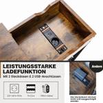 Beistelltisch Steckdosen+USB-Anschlüssen Braun - Holzwerkstoff - 30 x 59 x 60 cm