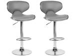 Barhocker CONWAY 2er Set Grau - Silber