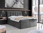 Boxspringbett mit Topper BELIZE Steingrau - Breite: 140 cm - H4