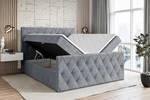 ALTDECOR Boxspringbett mit Topper - AMAY Hellgrau - Breite: 180 cm - H3