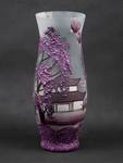Vase en verre peint à la main Mauve - Verre - 12 x 30 x 12 cm