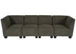 Modular 4-Sitzer Sofa Couch Lyon Braun - Textil - 258 x 76 x 72 cm