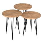 Set de 3 tables d'appoint Ry rondes Marron - 34 x 55 x 34 cm