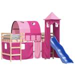 Kinderhochbett mit Turm D3975 Hochglanz Rot - 90 x 190 cm