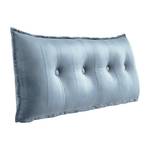 Grand coussin de lit décoratif, velours Gris - Largeur : 120 cm