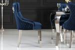 Stuhl CASTLE Blau - Metall - Textil - 53 x 94 x 63 cm