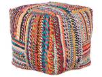 Pouf MEKHTAR Blau - Orange - Rot - Naturfaser - 40 x 40 x 40 cm