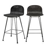 Tabouret de bar Jigani (Lot de 2) Noir