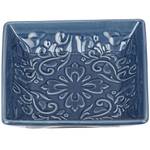 Seifenschale mit rustikalen Mustern Blau - Keramik - 11 x 3 x 11 cm