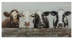 Tableau peint Animal Friendship Noir - Blanc - Bois massif - Textile - 100 x 50 x 4 cm