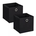 Lot de 2 boîtes de rangement Noir - Argenté