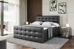 Boxspringbett SOLARIO Hochglanz Schwarz - Breite: 180 cm - H3