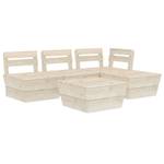 Bistro-Set-k156 ( 5-tlg ) Beige - Massivholz - Höhe: 1 cm