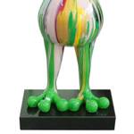 Statue grenouille multicolores H68cm Porcelaine - 32 x 68 x 30 cm
