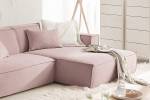 Ecksofa SAMU Sofa Feincord Pink - Ecke davorstehend rechts