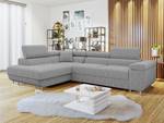 Ecksofa Torezio Cord Hellgrau - Ecke davorstehend links