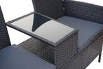 Poly-Rattan Sitzbank mit Tisch E24 Schwarz - Grau