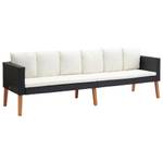 Gartensofa Schwarz - Metall - Textil - 218 x 60 x 218 cm