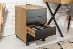 Rollcontainer STUDIO Schwarz - Braun - Holzwerkstoff - Massivholz - 40 x 61 x 45 cm