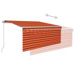 auvent rétractable 3014348-3 Marron - Orange - Métal - Textile - 300 x 250 x 1 cm