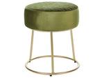 Tabouret DELCO Doré - Vert - Textile - 35 x 40 x 35 cm