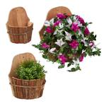 Wand Blumentopf 3er Set Braun - Holzwerkstoff - 32 x 32 x 21 cm