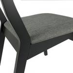 2 chaises tissu gris chiné pieds noir Gris - Porcelaine - 47 x 83 x 57 cm