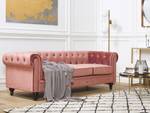 3-Sitzer Sofa CHESTERFIELD Schwarz - Pink - 201 x 70 x 75 cm