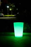 Leucht Pflanzkübel GlowTub round Weiß - Kunststoff - 42 x 61 x 42 cm